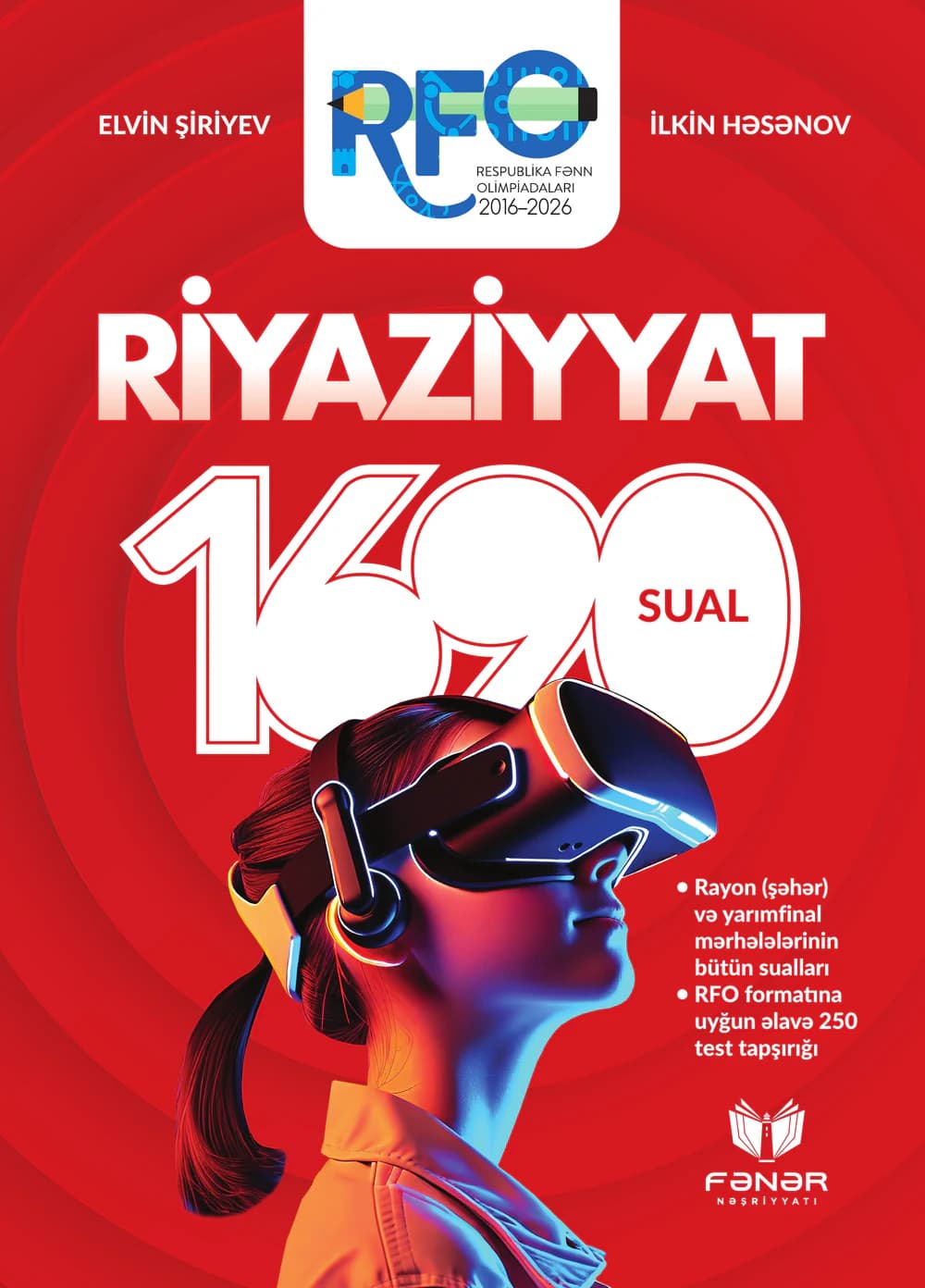 «Riyaziyyat. 1690 sual» kitabının üz qabığı — RFO 2016–2026, müəlliflər Elvin Şiriyev və İlkin Həsənov